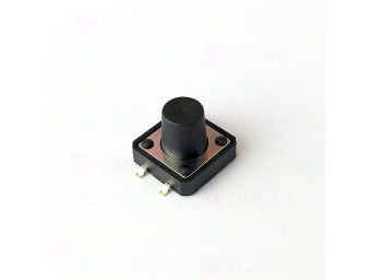 Mikrotaster, SPST-NO, 2 Positionen, SMD, 12 x 12 x 10 mm, 12 V, 50 mA, -25..70 °C, TACT Schalter