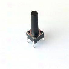 Mikrotaster, SPST-NO, 2 Positionen, THT, 6 x 6 x 15 mm, 12 V, 50 mA, -25..70 °C, TACT Schalter