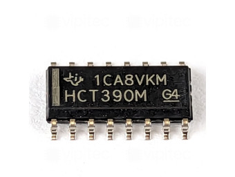 74HCT390, Dekadischer 4-Bit-Zähler, 2-fach, SMD, SO-16, 5V High-Speed CMOS, -55..125 °C