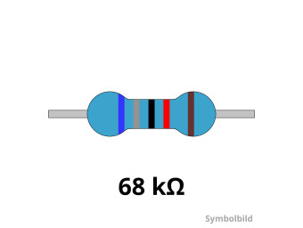 68 Kiloohm Metallschicht-Widerstand, THT, ±1%, 600 mW, 350 V, -55..155 °C, 0207