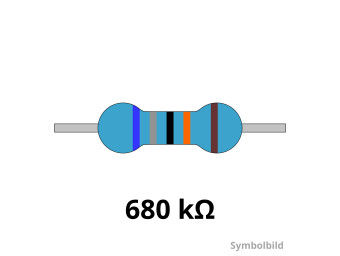 680 Kiloohm Metallschicht-Widerstand, THT, ±1%, 600 mW, 350 V, -55..155 °C, 0207